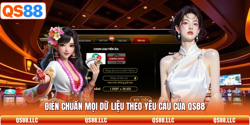 Điền chuẩn mọi dữ liệu theo yêu cầu của QS88 